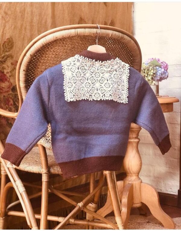 Buzo lana combinado con puntillas Little Collections.